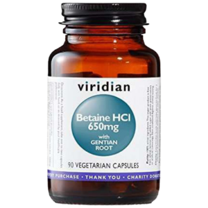 Viridian Betaine HCL 650mg with Gentian Root