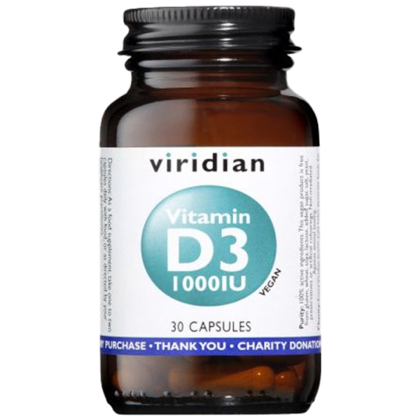 Viridian Vitamin D3 1000ug Vegi Capsules