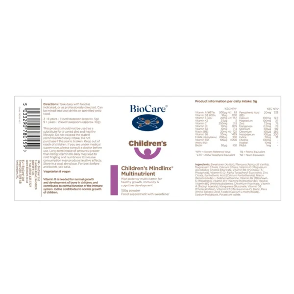 BioCare - Children's Mindlinx® Multinutrient 150g - Image 2